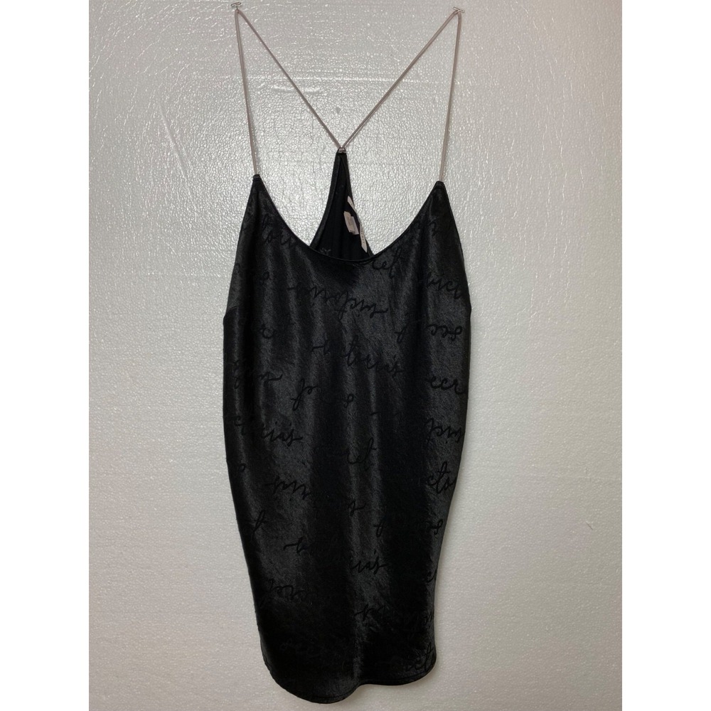 Victorias Secret Black Satin Camisole Top Spaghetti Straps Size Small Sexy Goth
